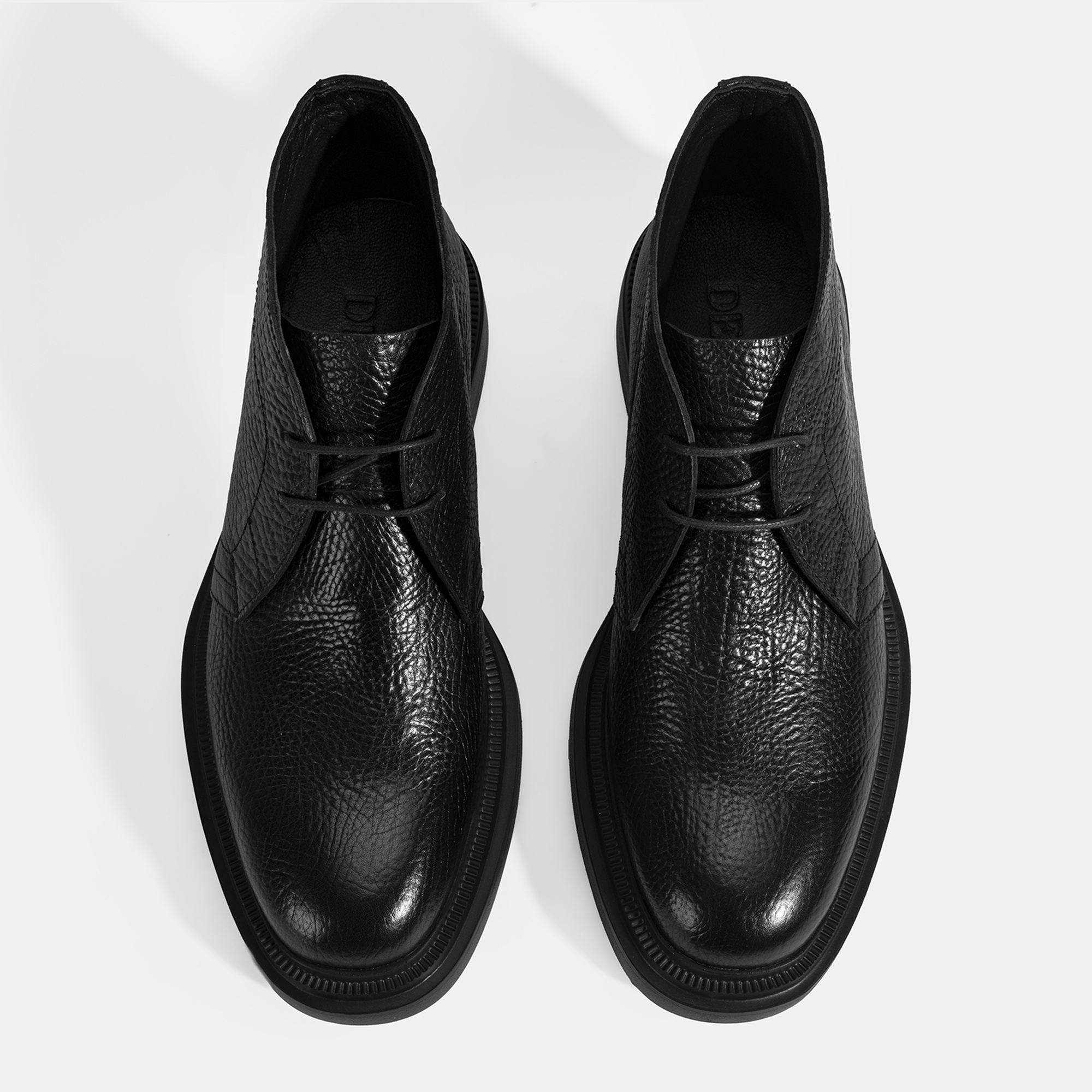 Erkek Siyah Bağcıklı Deri Bot