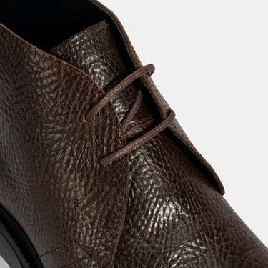  Erkek Kahve Bağcıklı Deri Bot