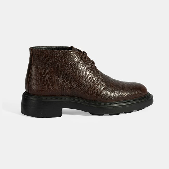  Erkek Kahve Bağcıklı Deri Bot