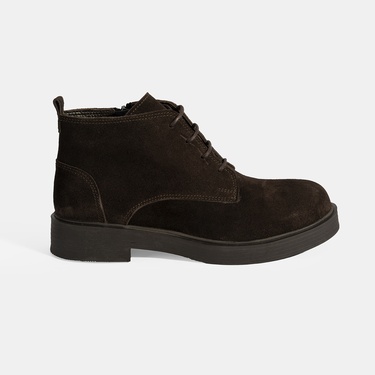  Kadın Kahve Bağcıklı Süet Bot