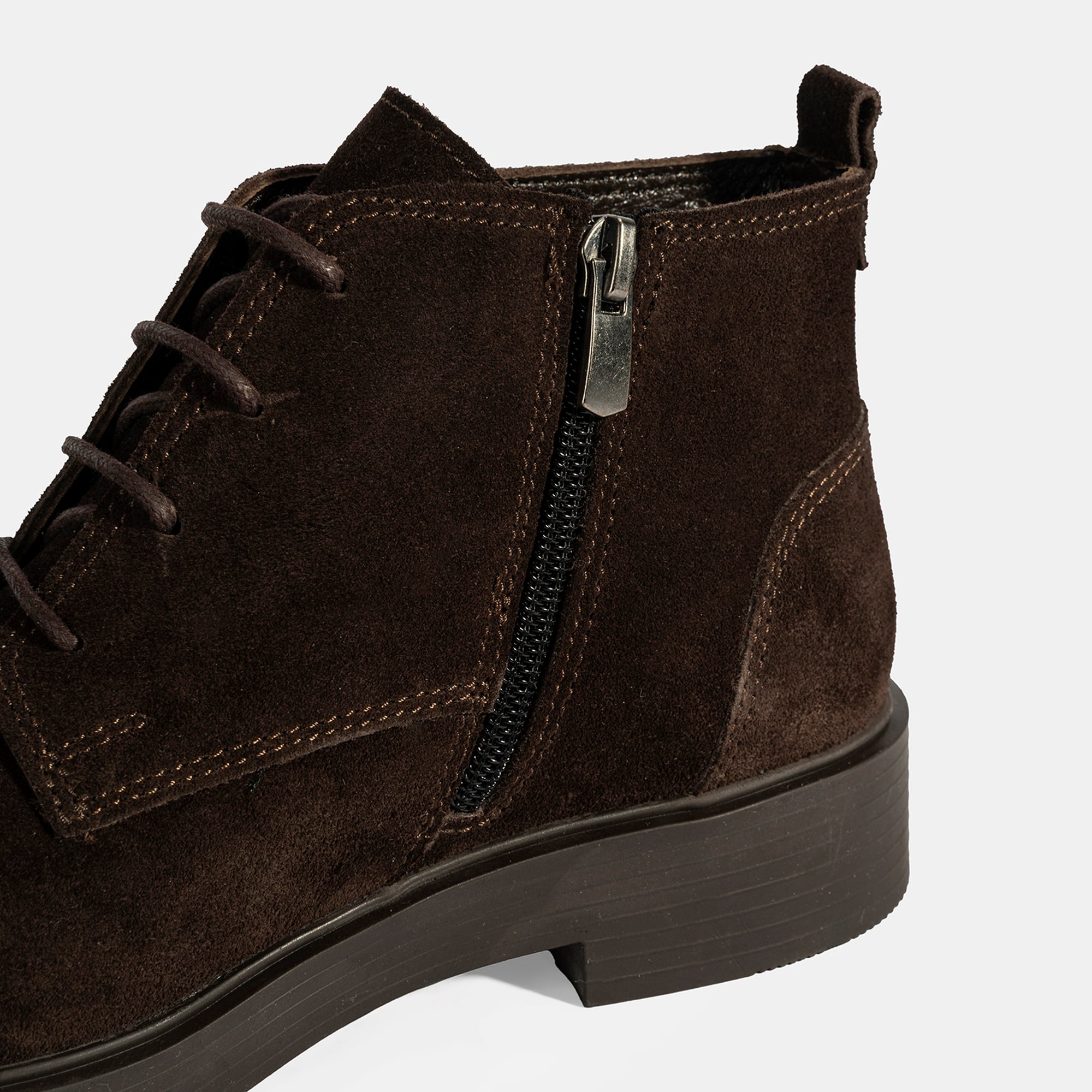 Kadın Kahve Bağcıklı Süet Bot