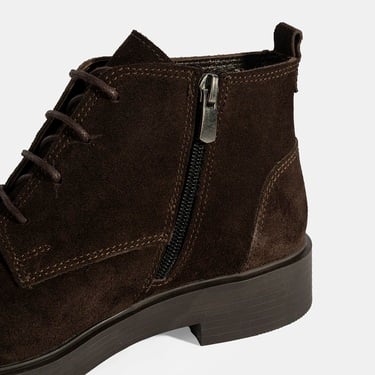  Kadın Kahve Bağcıklı Süet Bot