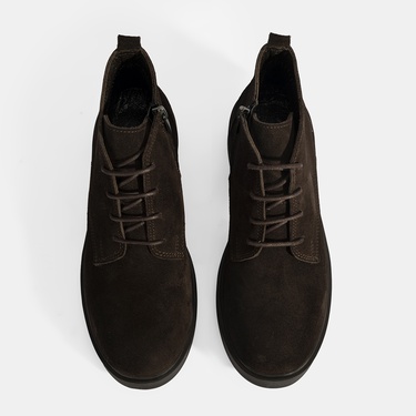  Kadın Kahve Bağcıklı Süet Bot