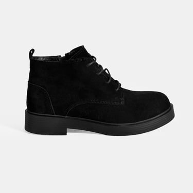  Kadın Siyah Bağcıklı Süet Bot