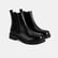 Kadın Siyah Lastik Detaylı Deri Bot