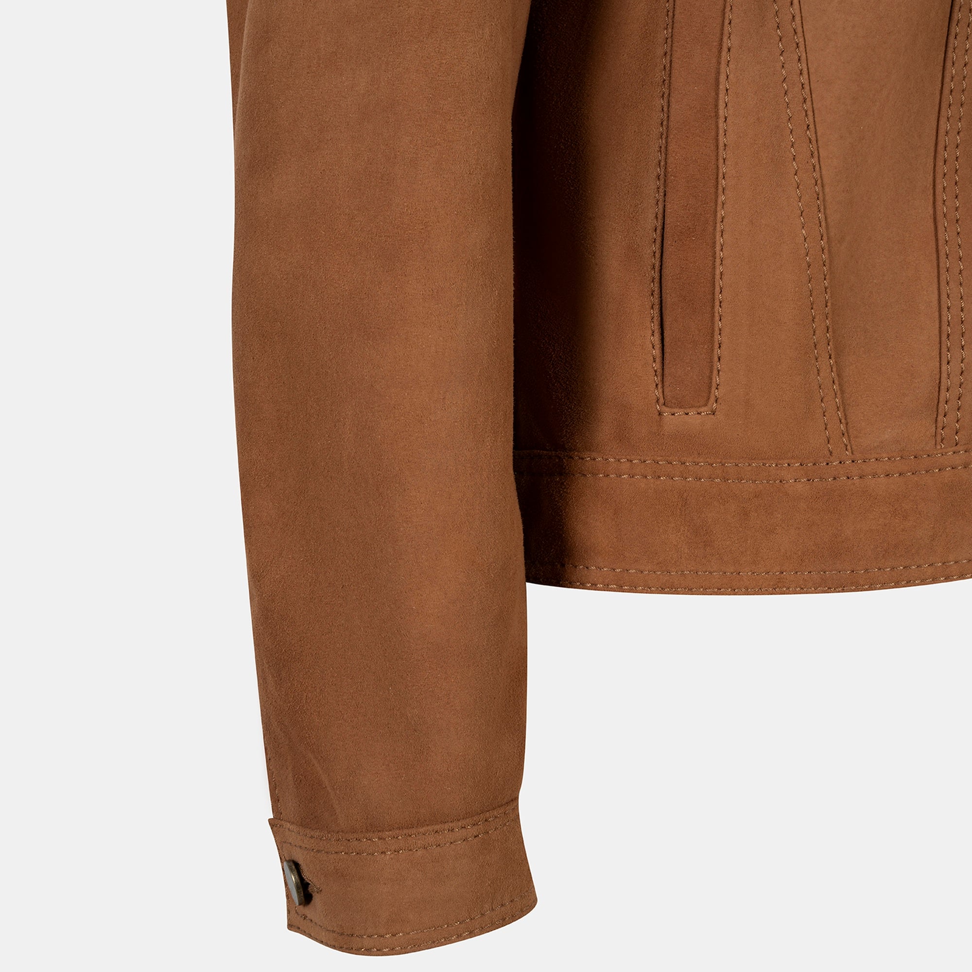 Erkek Taba Gömlek Yaka Süet Ceket