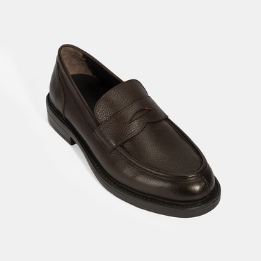  Erkek Kahve Deri Loafer