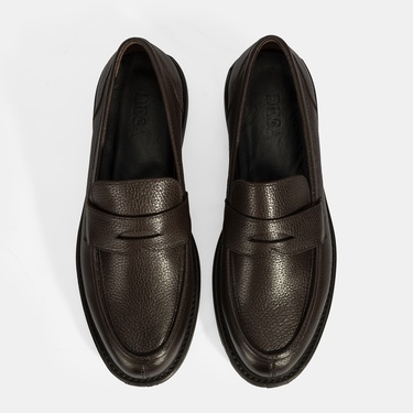  Erkek Kahve Deri Loafer