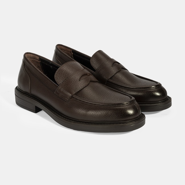  Erkek Kahve Deri Loafer