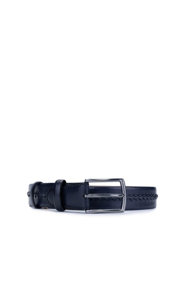  Tamer Tanca Erkek Hakiki Lacivert Deri Kemer