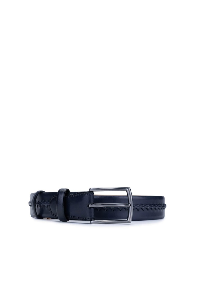  Tamer Tanca Erkek Hakiki Lacivert Deri Kemer