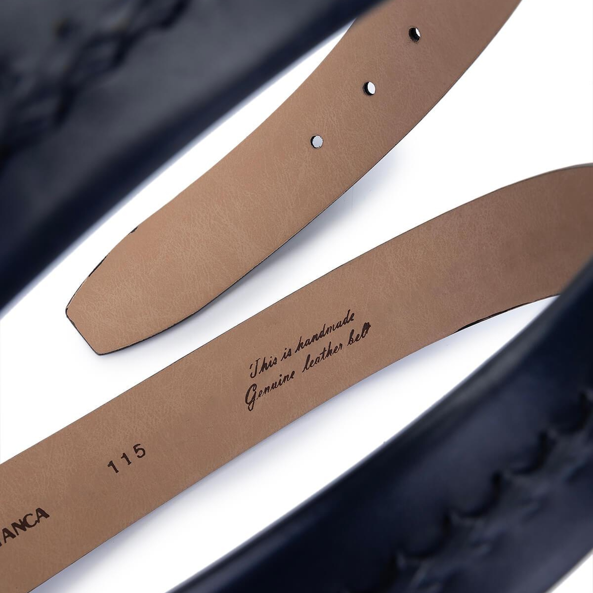 Tamer Tanca Erkek Hakiki Lacivert Deri Kemer