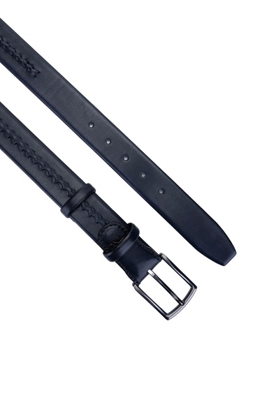  Tamer Tanca Erkek Hakiki Lacivert Deri Kemer