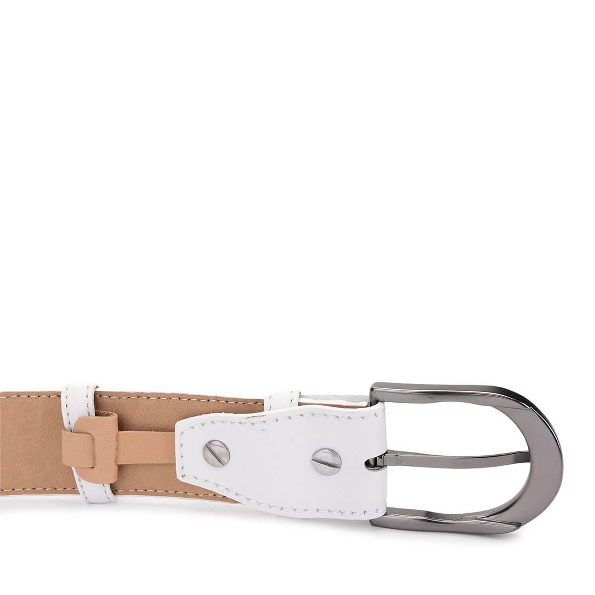 Tamer Tanca Erkek Hakiki Deri Beyaz Kemer