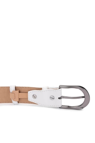  Tamer Tanca Erkek Hakiki Deri Beyaz Kemer