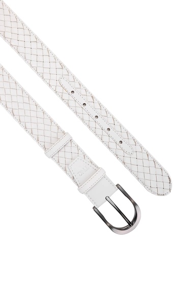  Tamer Tanca Erkek Hakiki Deri Beyaz Kemer