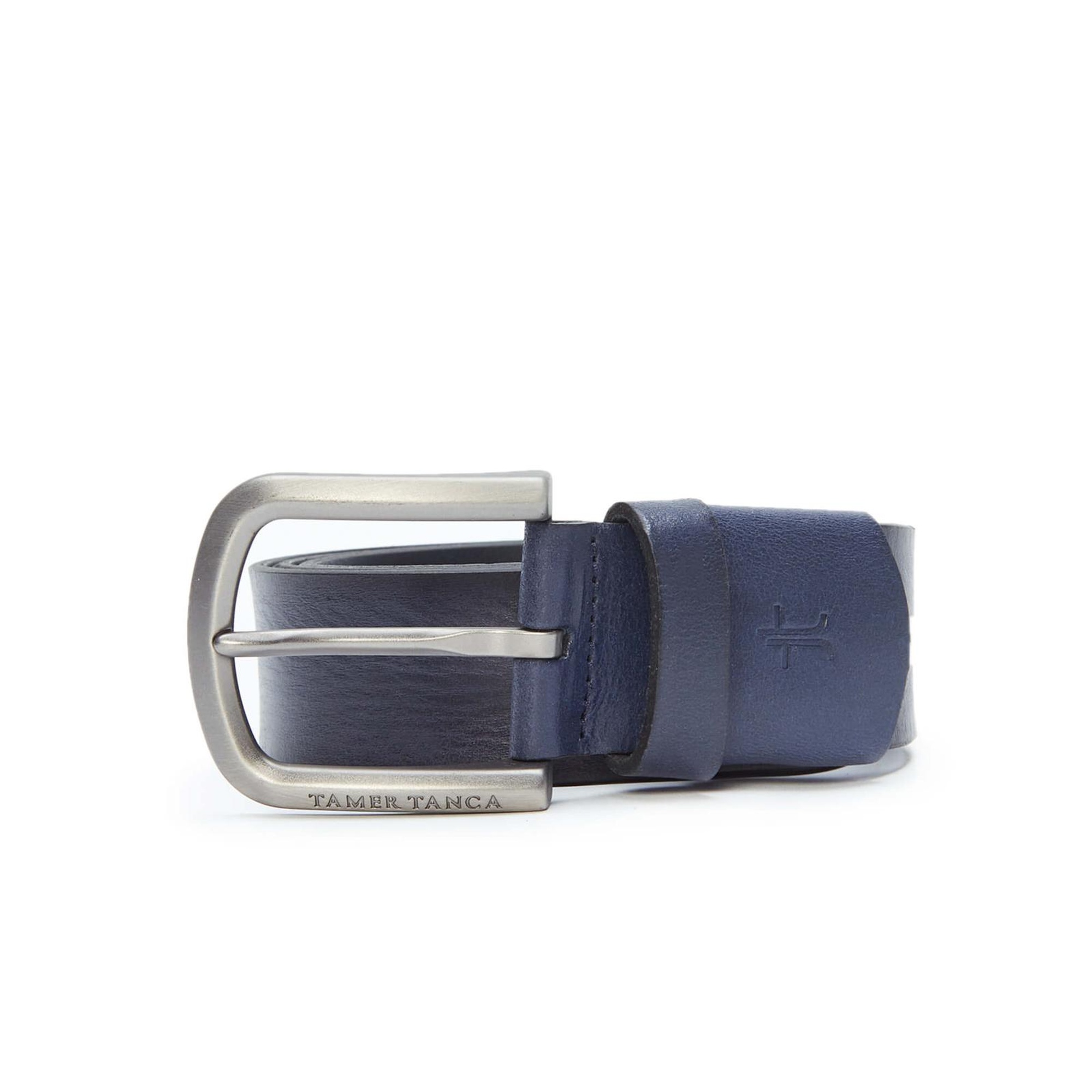 Tamer Tanca Erkek Hakiki Deri Lacivert Spor Kemer
