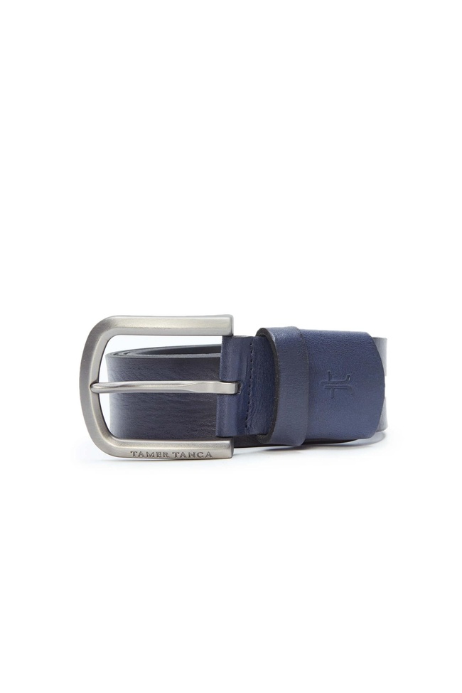  Tamer Tanca Erkek Hakiki Deri Lacivert Spor Kemer