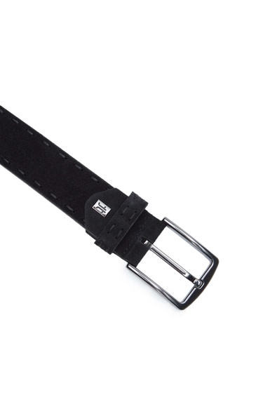  Tamer Tanca Erkek Hakiki Deri Siyah Süet Spor Kemer