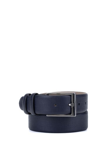  Tamer Tanca Erkek Hakiki Deri Lacivert Spor Kemer