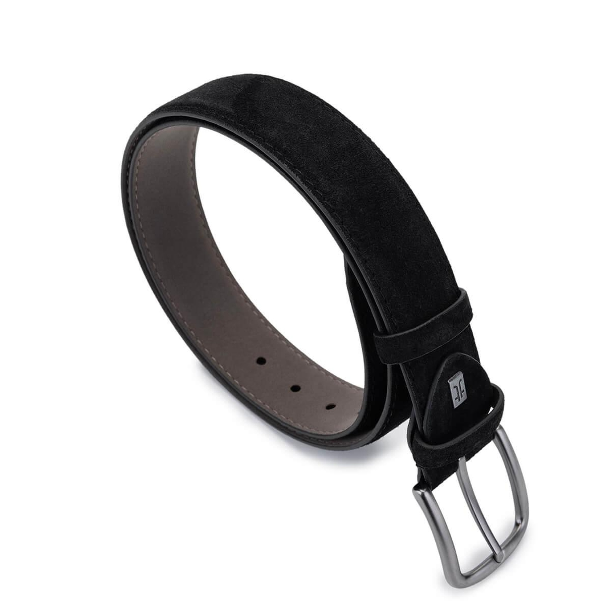 Tamer Tanca Erkek Hakiki Deri Siyah Süet Spor Kemer