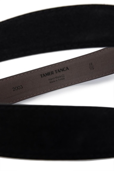  Tamer Tanca Erkek Hakiki Deri Siyah Süet Spor Kemer