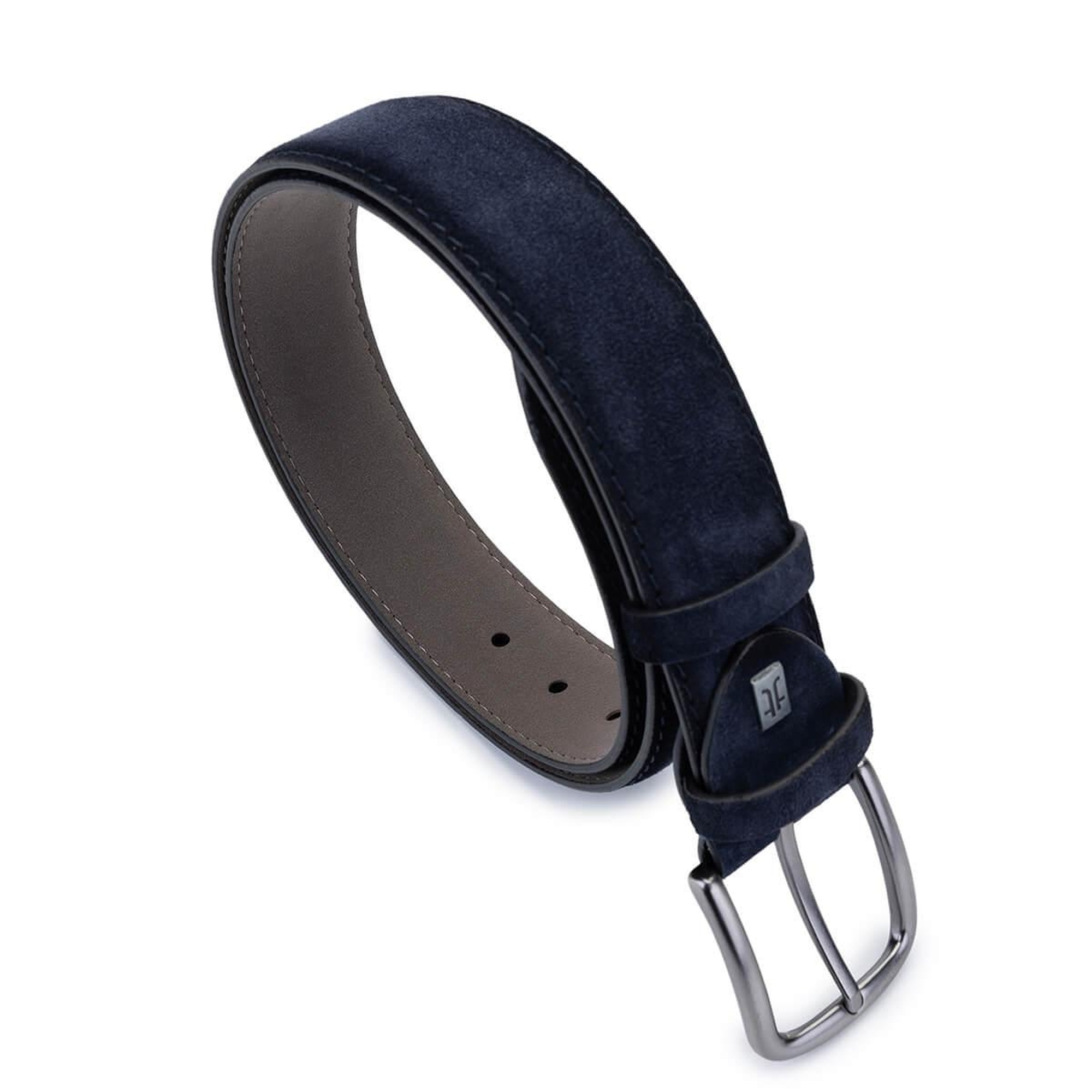 Tamer Tanca Erkek Hakiki Deri Lacivert Süet Spor Kemer