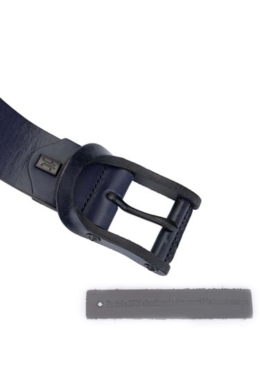  Tamer Tanca Erkek Hakiki Deri Lacivert Kemer