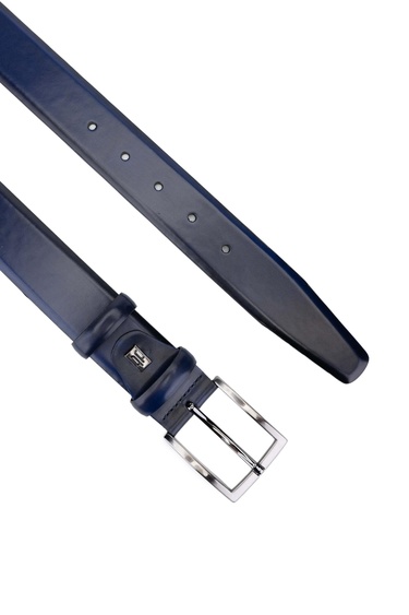  Tamer Tanca Erkek Hakiki Deri Lacivert Kemer