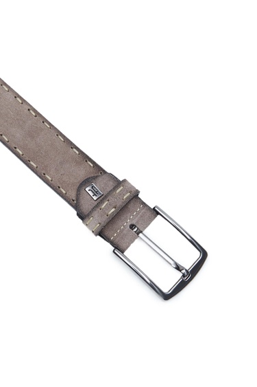  Tamer Tanca Erkek Hakiki Deri Gri Spor Kemer