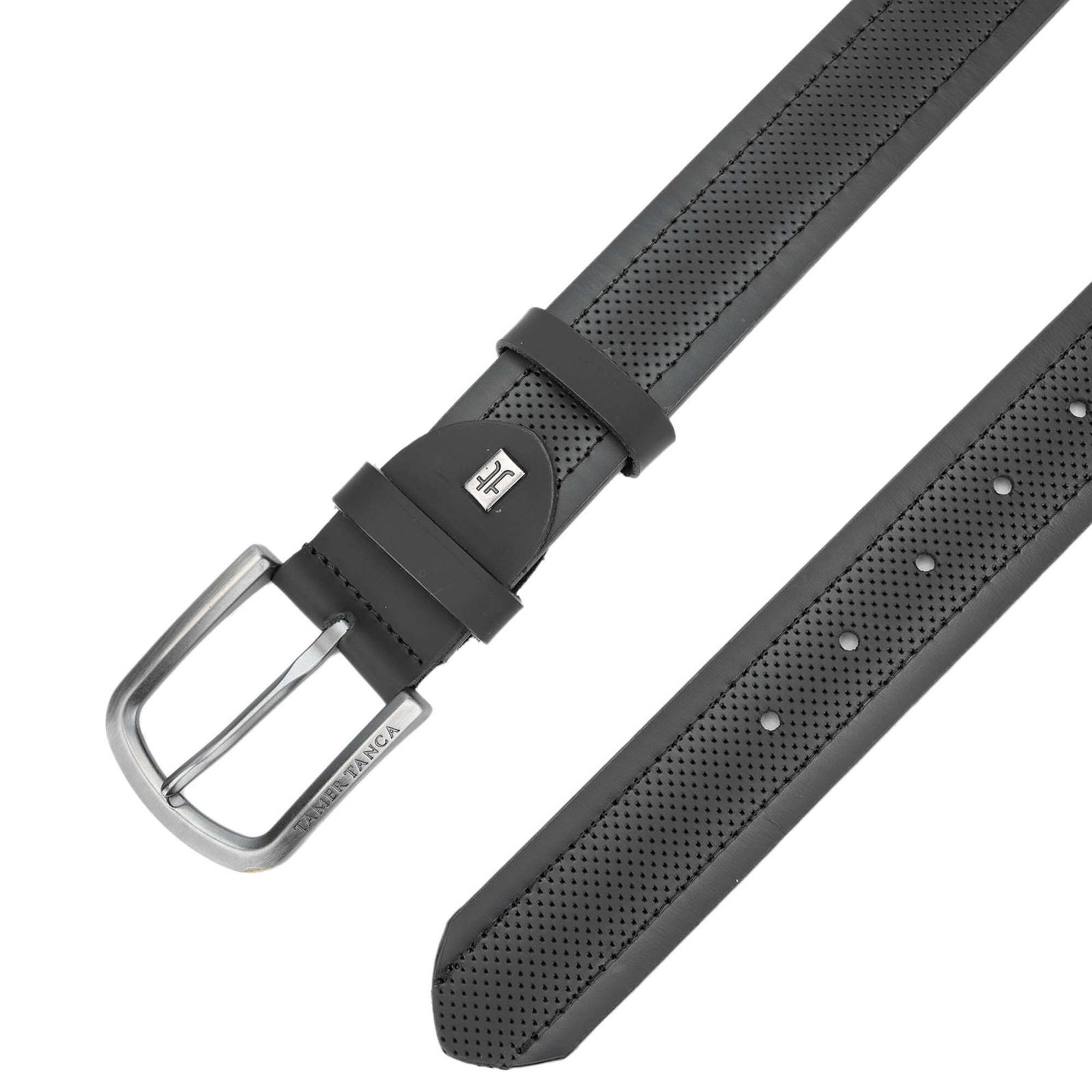 Tamer Tanca Erkek Hakiki Deri Siyah Deri Spor Kemer