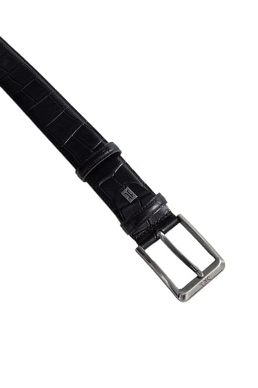  Tamer Tanca Erkek Hakiki Deri Siyah Kroko Spor Kemer