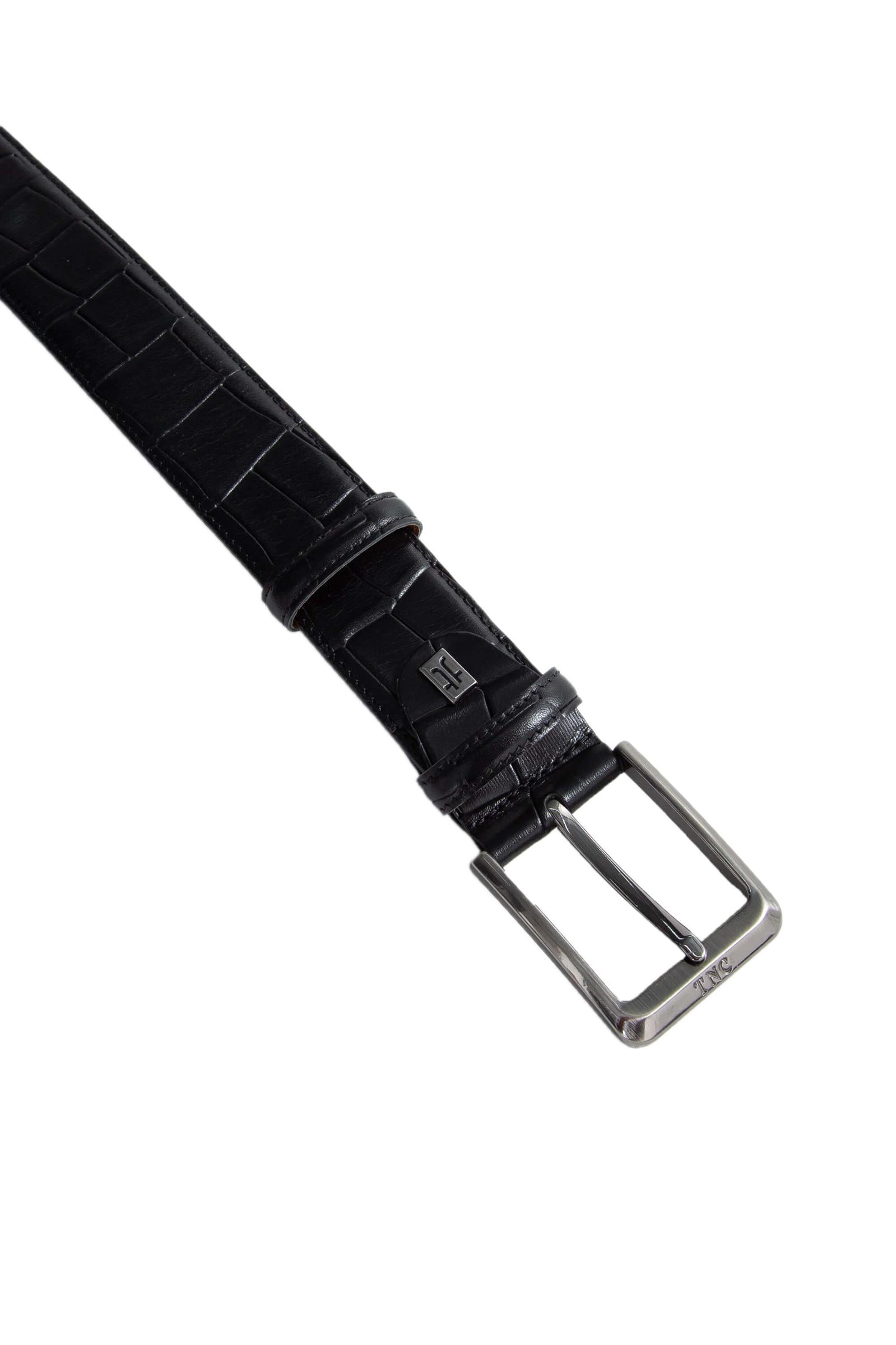  Tamer Tanca Erkek Hakiki Deri Siyah Kroko Spor Kemer