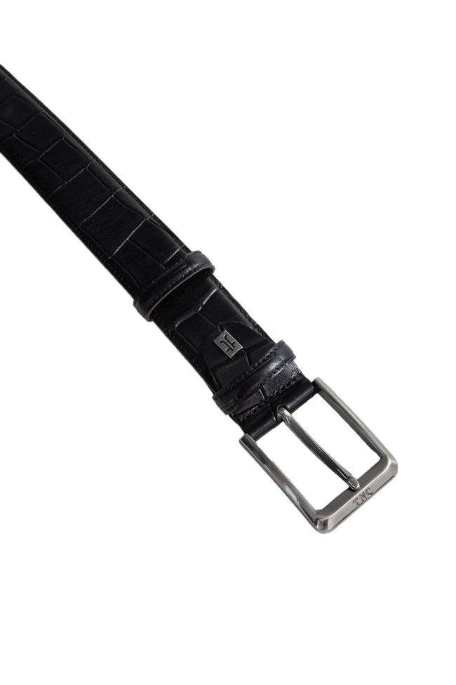  Tamer Tanca Erkek Hakiki Deri Siyah Kroko Spor Kemer