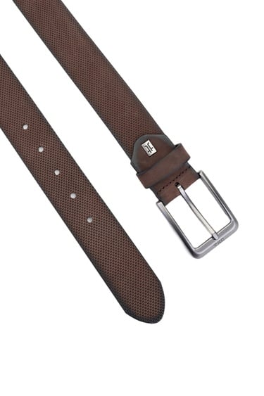  Tamer Tanca Erkek Hakiki Deri Kahverengi Klasik Kemer