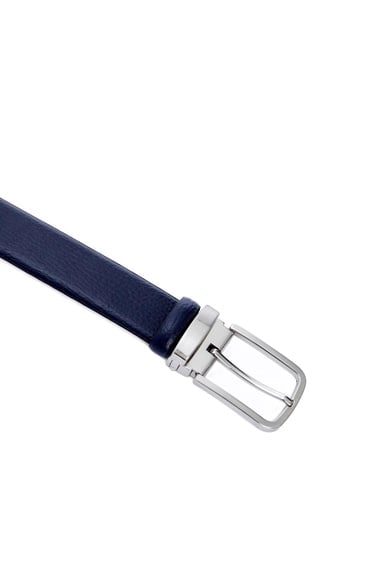  Tamer Tanca Erkek Hakiki Deri Lacivert Kemer