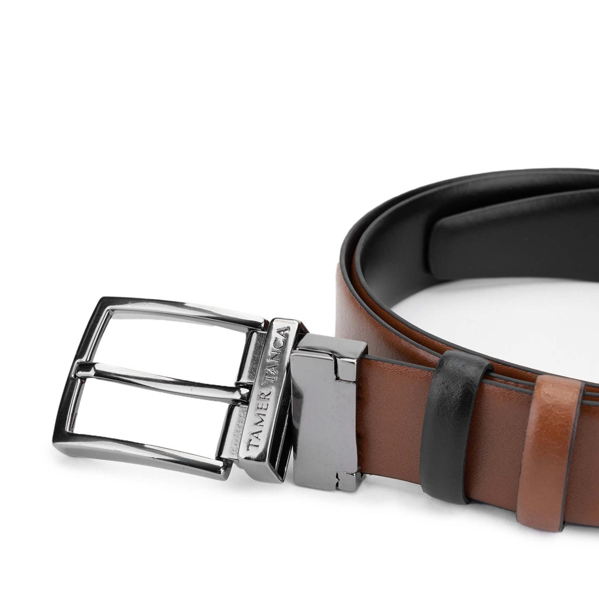 Tamer Tanca Erkek Hakiki Deri Siyah Klasik Kemer
