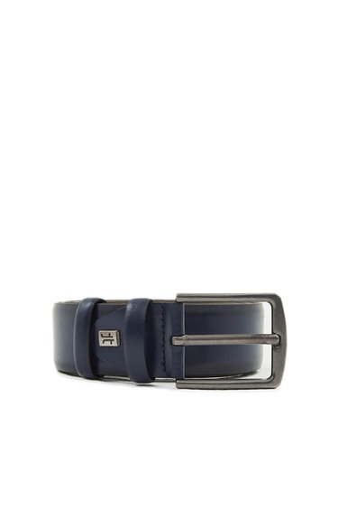  Tamer Tanca Erkek Hakiki Deri Lacivert Kemer