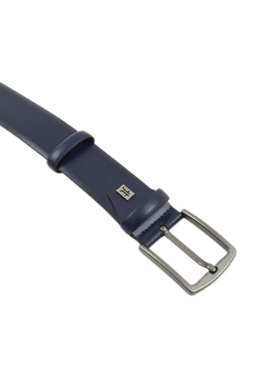  Tamer Tanca Erkek Hakiki Deri Lacivert Kemer