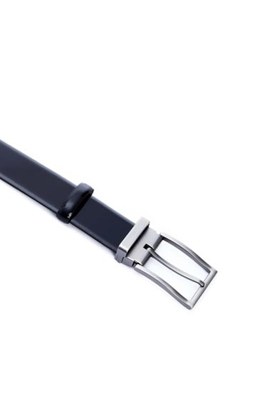  Tamer Tanca Erkek Hakiki Deri Lacivert Kemer