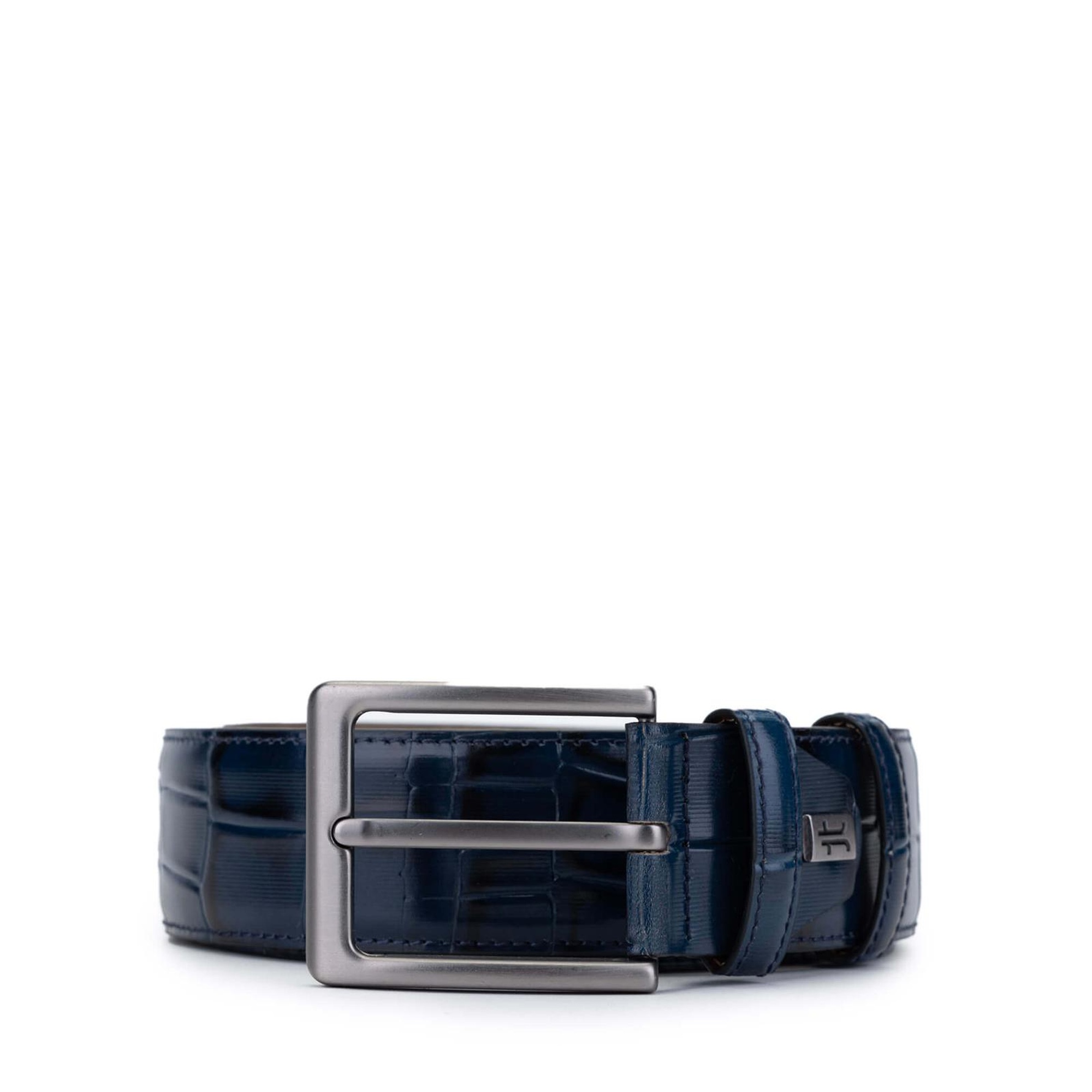 Tamer Tanca Erkek Hakiki Deri Lacivert Kroko Spor Kemer