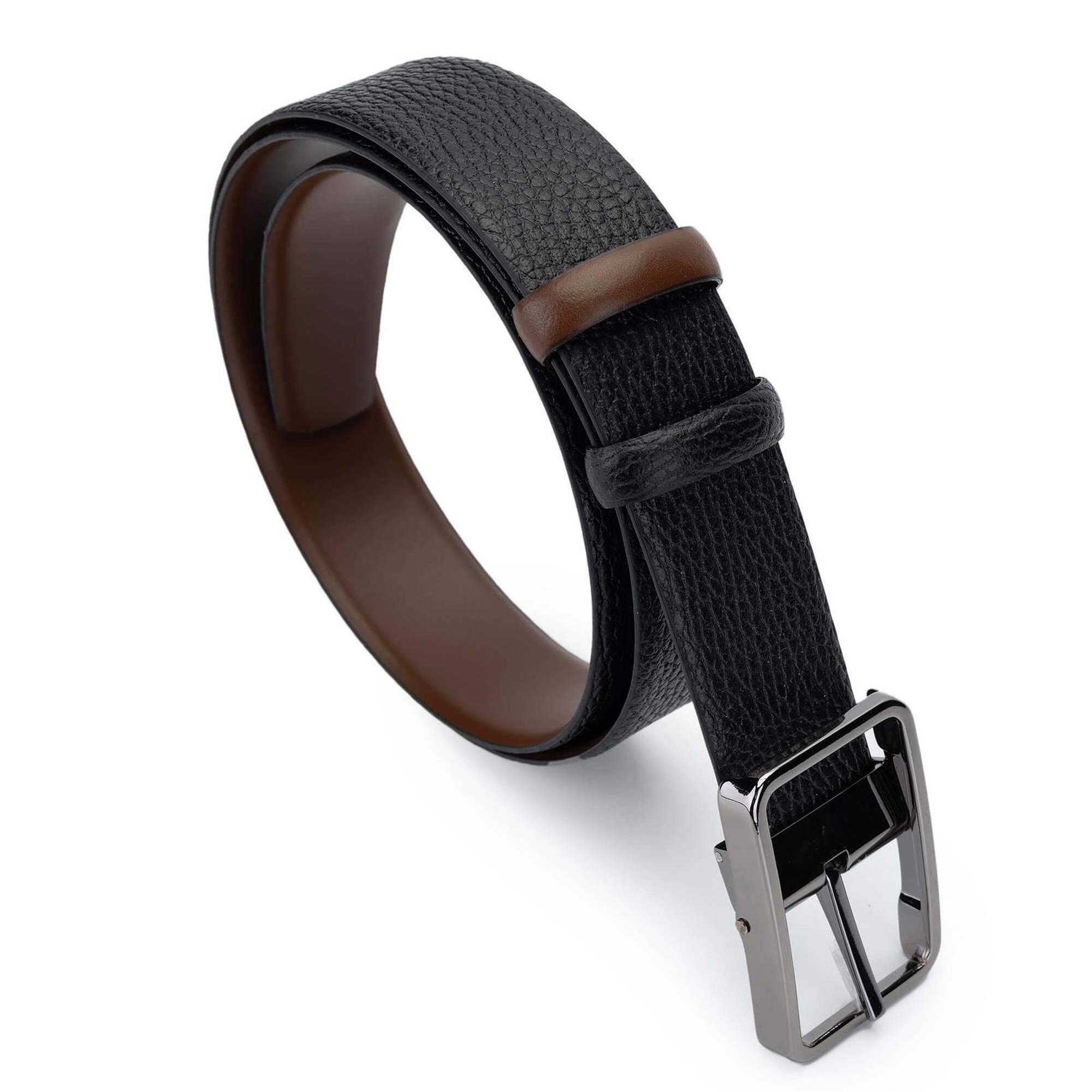 Tamer Tanca Erkek Hakiki Deri Siyah/Taba Kemer