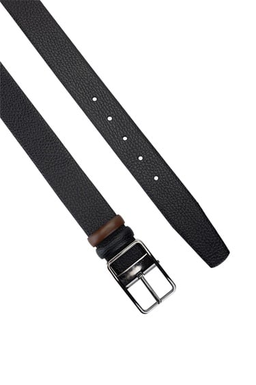  Tamer Tanca Erkek Hakiki Deri Siyah/Taba Kemer