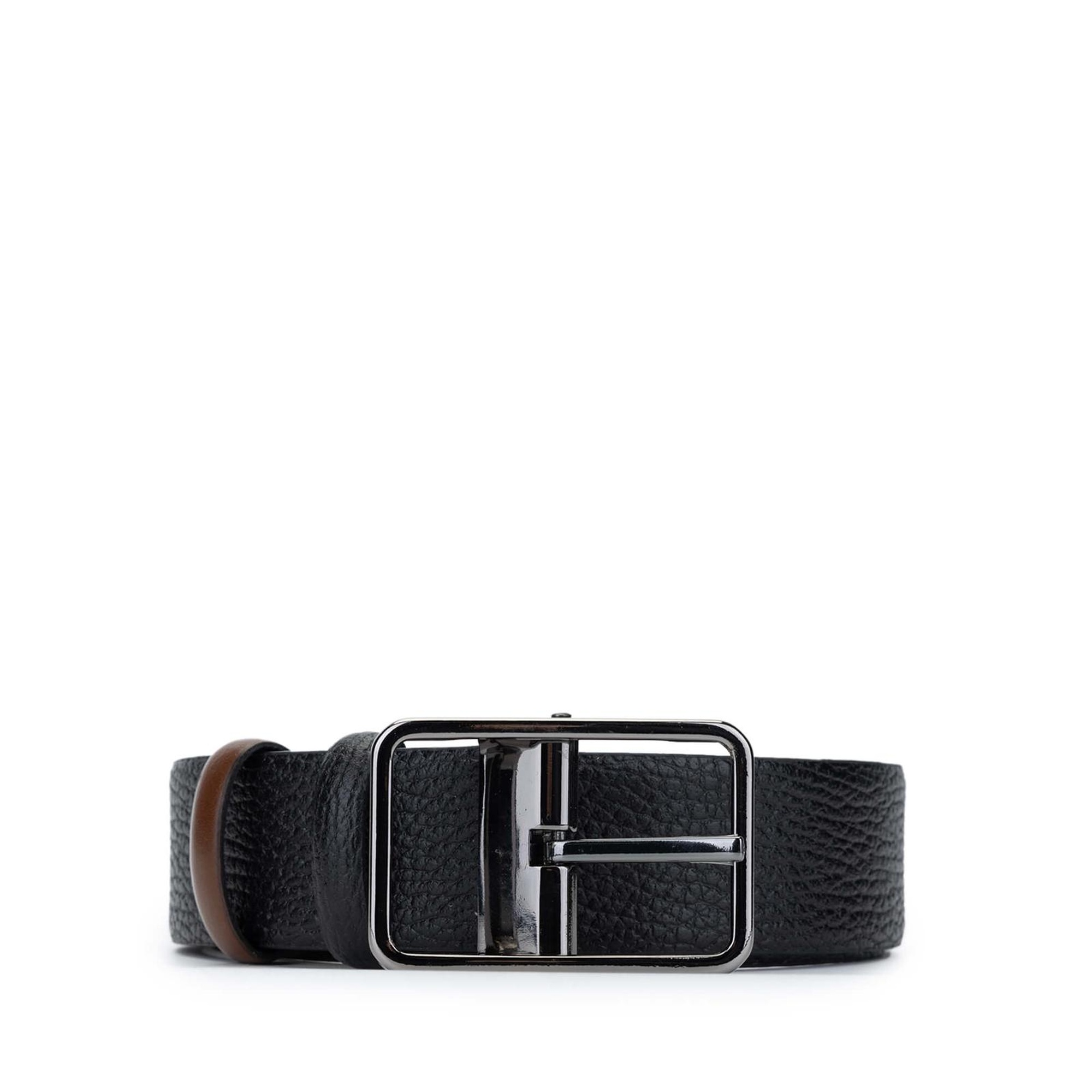 Tamer Tanca Erkek Hakiki Deri Siyah/Taba Kemer