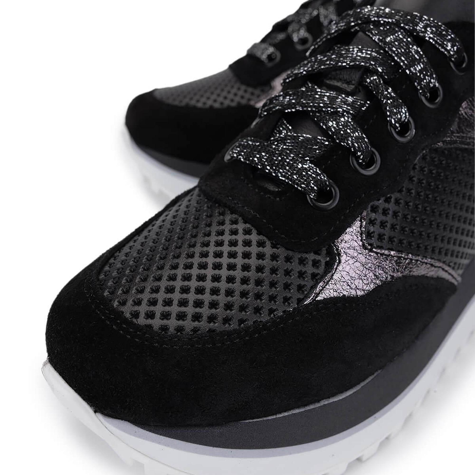 Tamer Tanca Kadın Hakiki Deri Siyah Süet Sneakers & Spor Ayakkabı