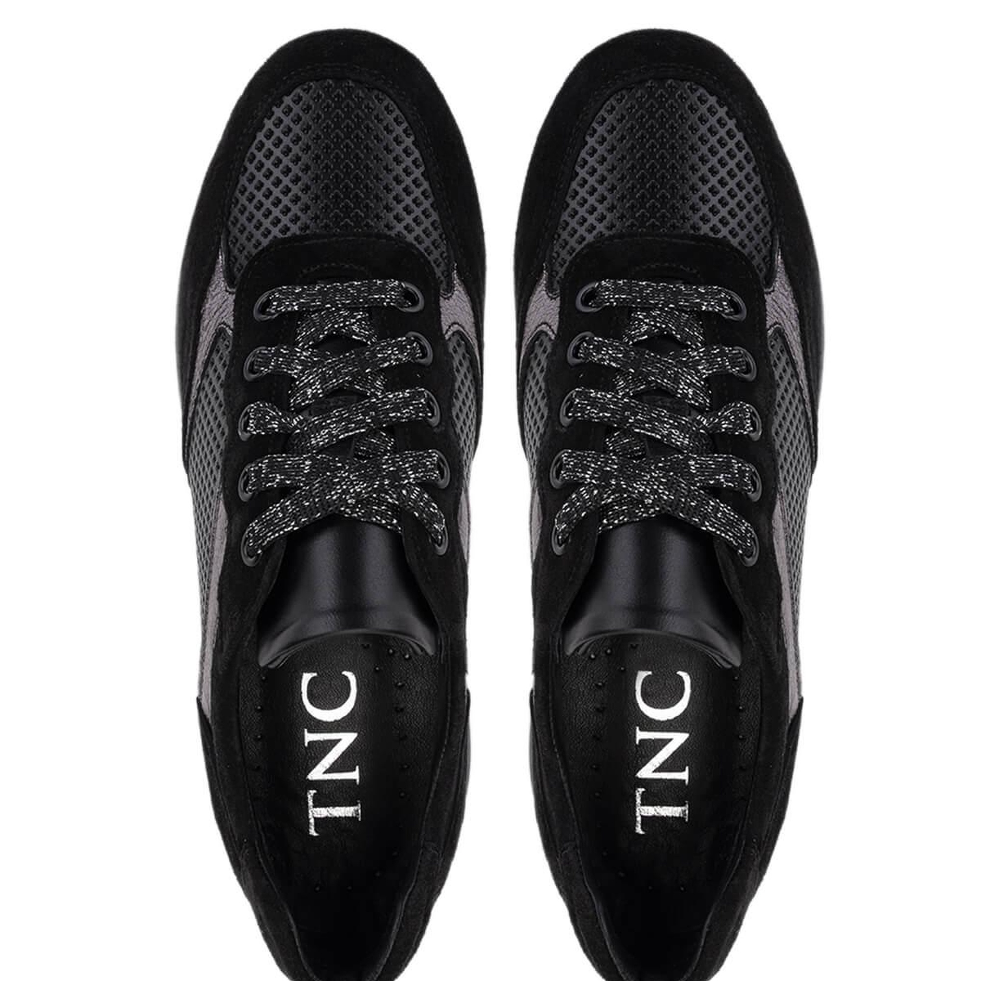 Tamer Tanca Kadın Hakiki Deri Siyah Süet Sneakers & Spor Ayakkabı