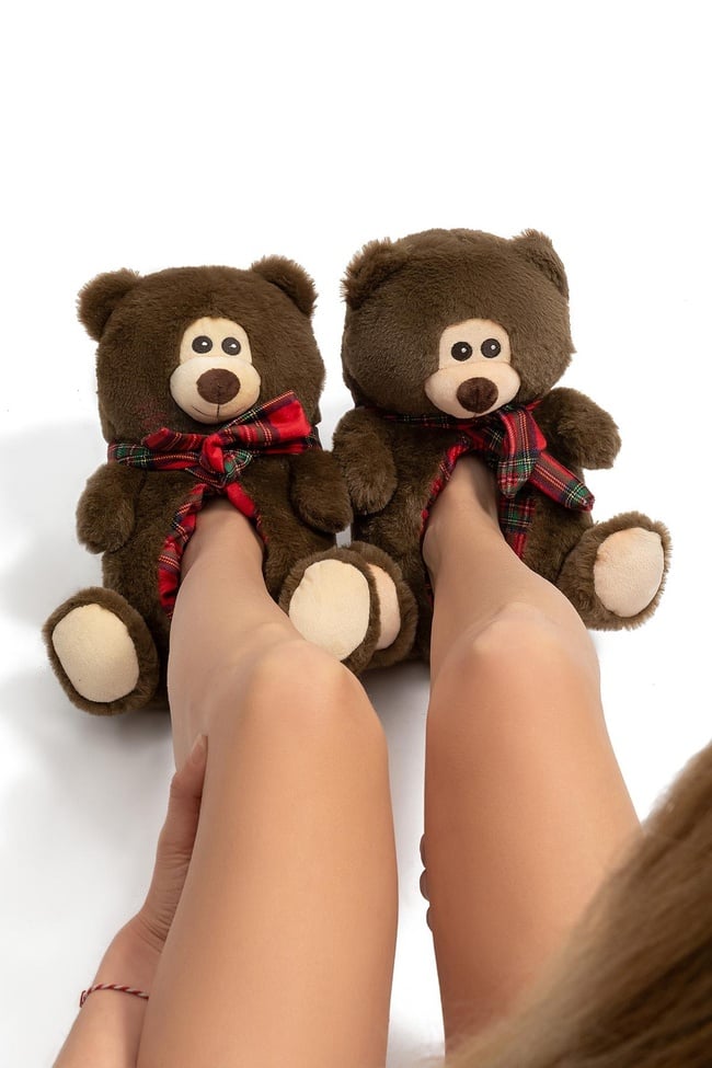  Yogi Kadın Hayvanlı Panduf Kahverengi 36/41