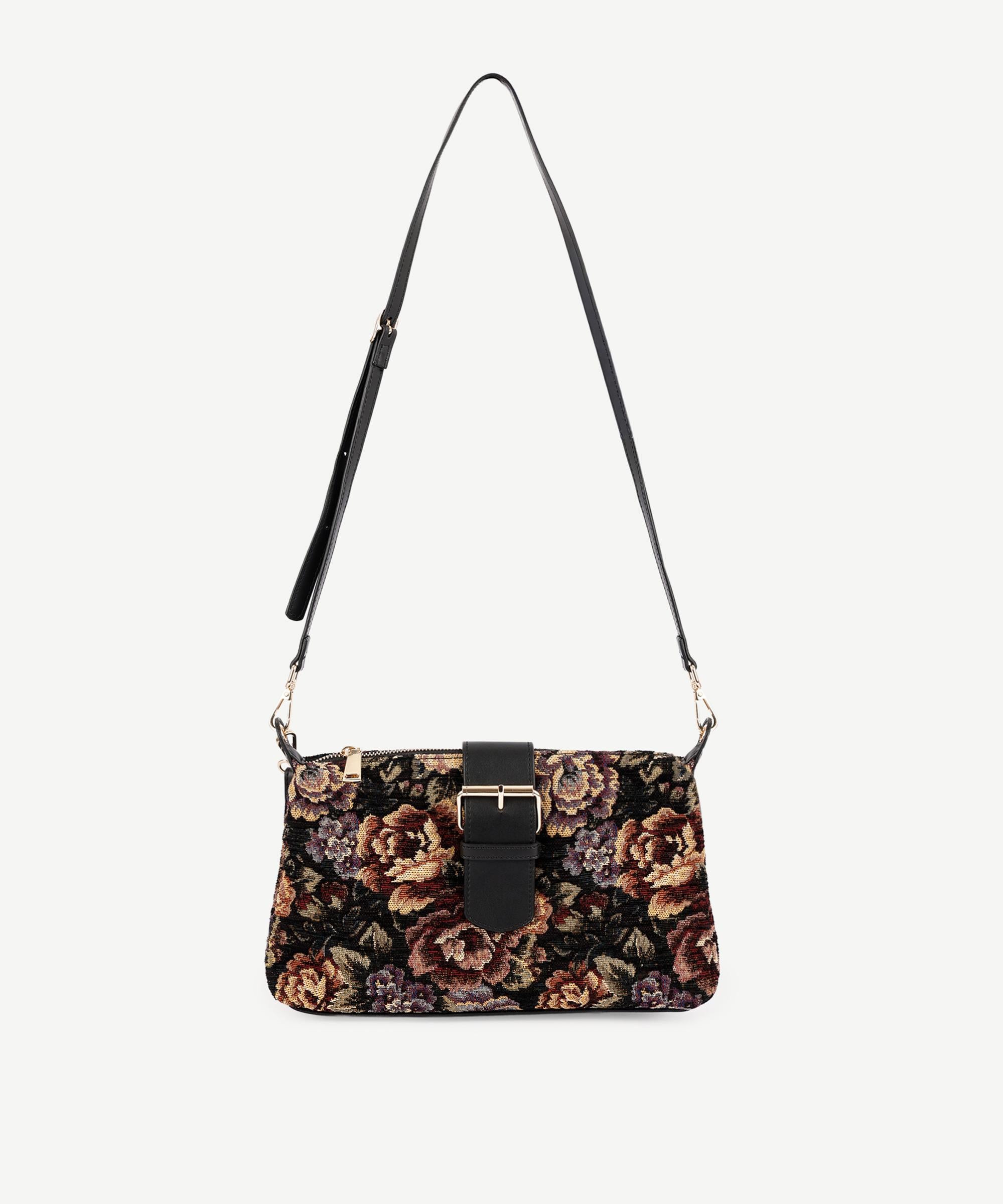  YARGICI Çiçek Desenli Kumaş Çapraz Çanta