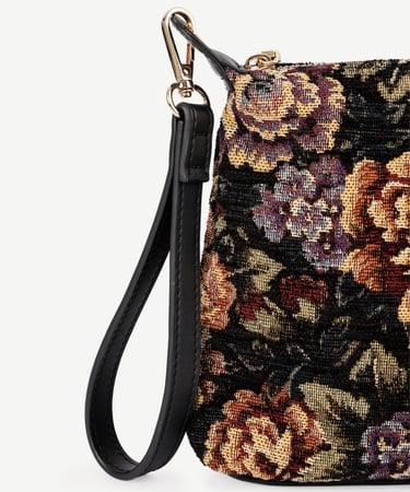  YARGICI Çiçek Desenli Kumaş Çapraz Çanta