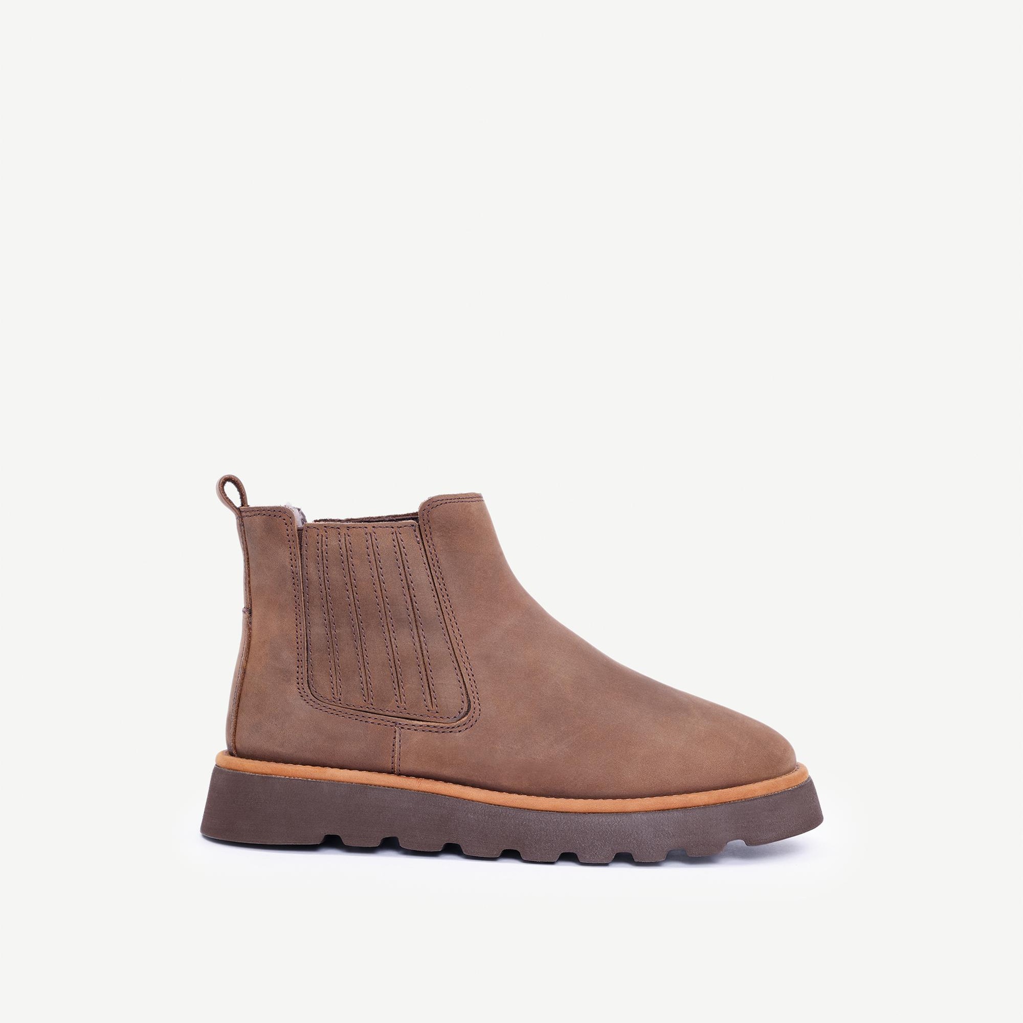 YARGICI Deri Lastikli İçi Kürklü Bot